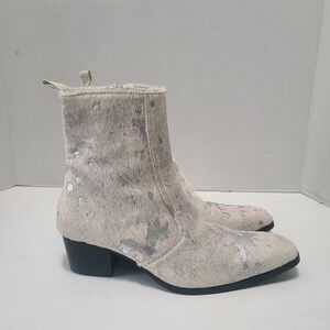 Osstone Men's‎ Chelsea Ankle Boots Leather Pony Hair Side Zipper Size 9